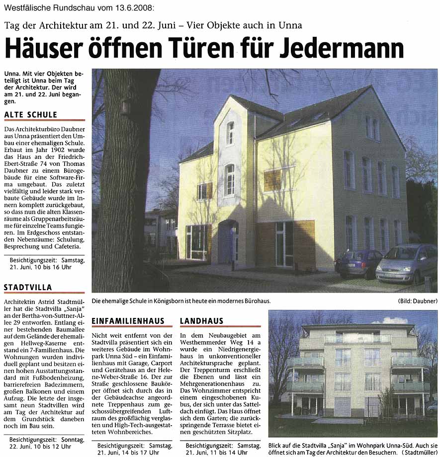 Häuser öffnen Türen für Jedermann