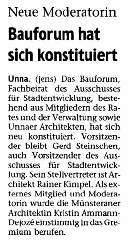Bauforum hat sich konstituiert