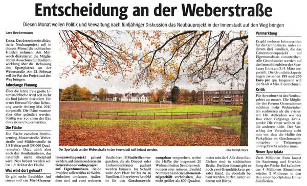Entscheidung an der Weberstraße