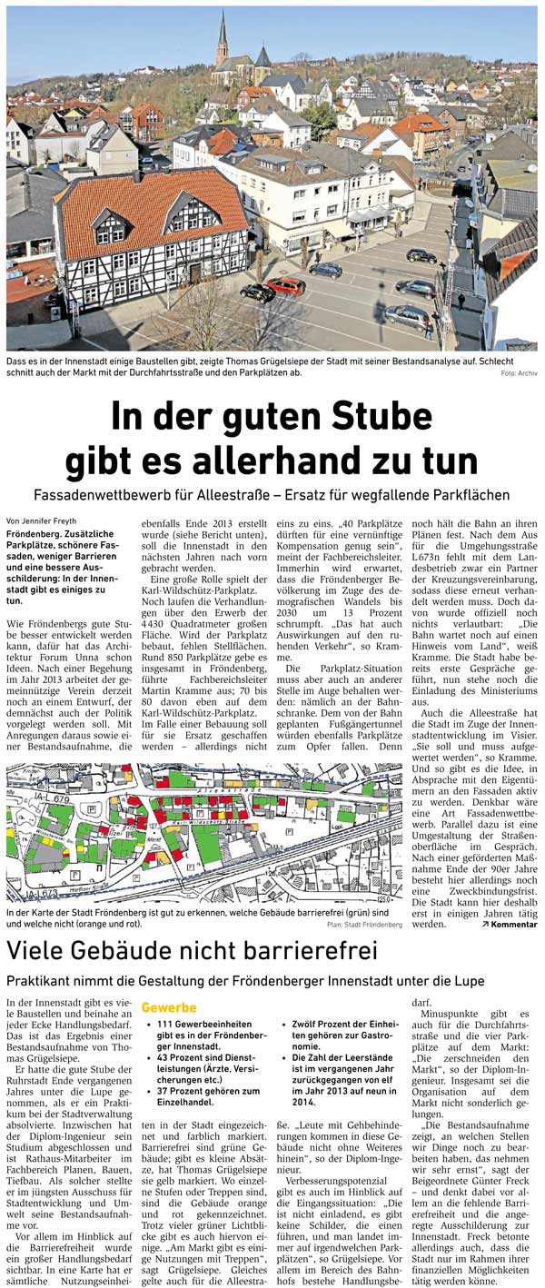 Stadtspaziergang Fröndenberg: Innenstadtentwicklung
