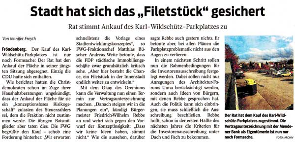 Stadtspaziergang Fröndenberg: Innenstadtentwicklung