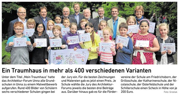 Preisträger des Malwettbewerbs 'Mein Traumhaus'