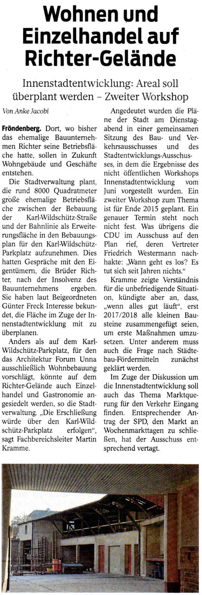 Wohnen und Einzelhandel auf Richter-Gelände