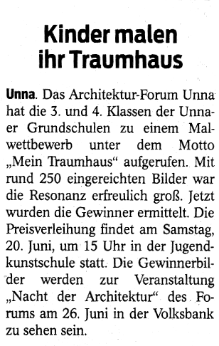 Malwettbewerb 'Mein Traumhaus'